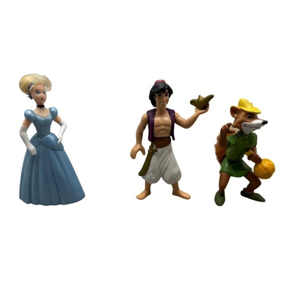 Disney Princess & Robin Hood fox Aladin Figurines Set 3 mini toy collectables - Picture 1 of 5